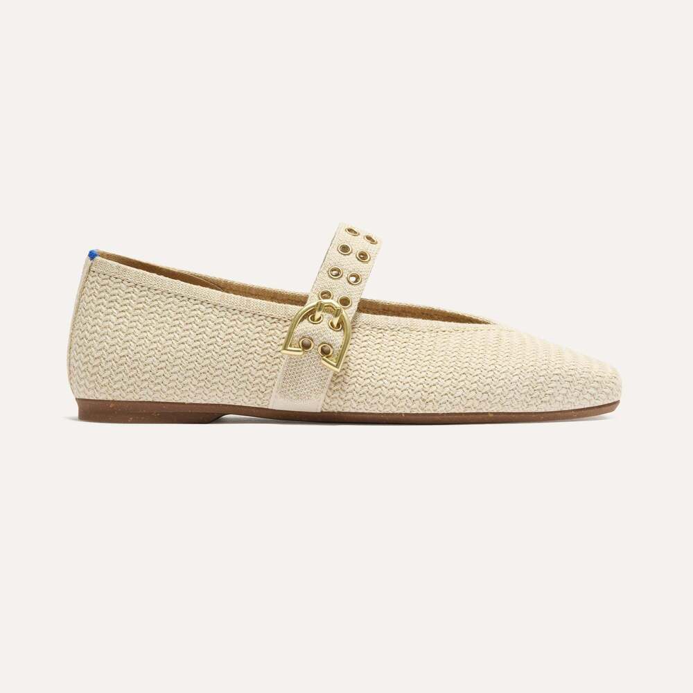 Rothy's The Max Buckle Mary Jane - Cream Woven Size 7.5 - Picture 3 of 3